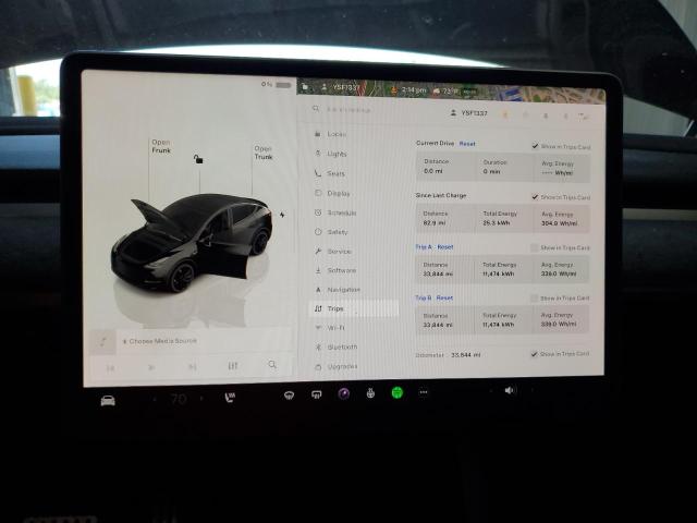 7SAYGDEFXNF508359 - 2022 TESLA MODEL Y BLACK photo 9