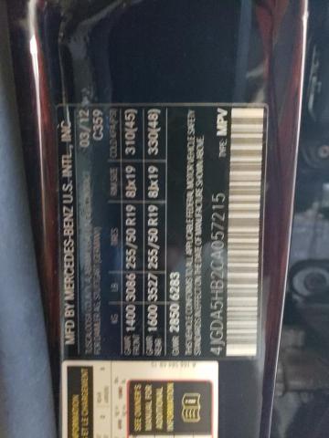 4JGDA5HB2CA057215 - 2012 MERCEDES-BENZ ML 350 4MATIC BLUE photo 14