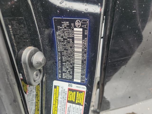 2T1BURHE2GC483427 - 2016 TOYOTA COROLLA L BLACK photo 12