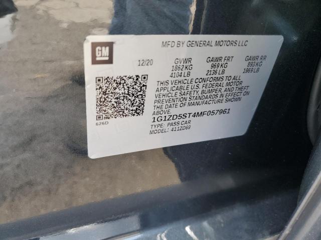 1G1ZD5ST4MF057961 - 2021 CHEVROLET MALIBU LT 灰色 照片 13