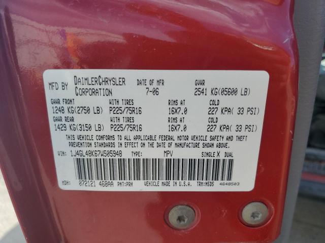 1J4GL48K67W505948 - 2007 JEEP LIBERTY SPORT RED photo 13