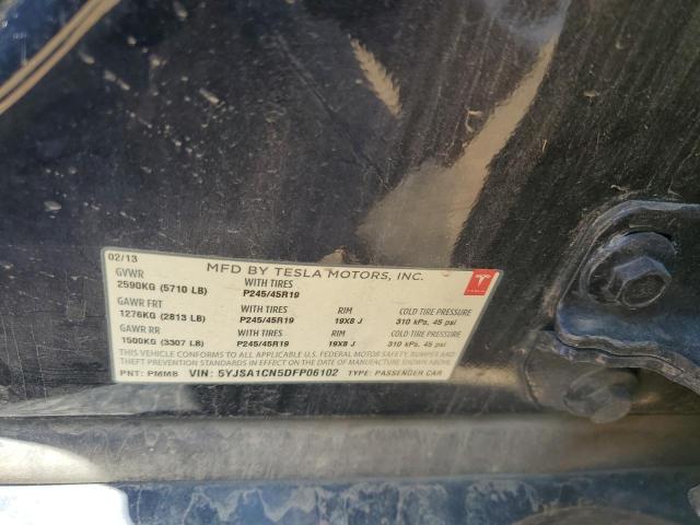 5YJSA1CN5DFP06102 - 2013 TESLA MODEL S 蓝色 照片 12