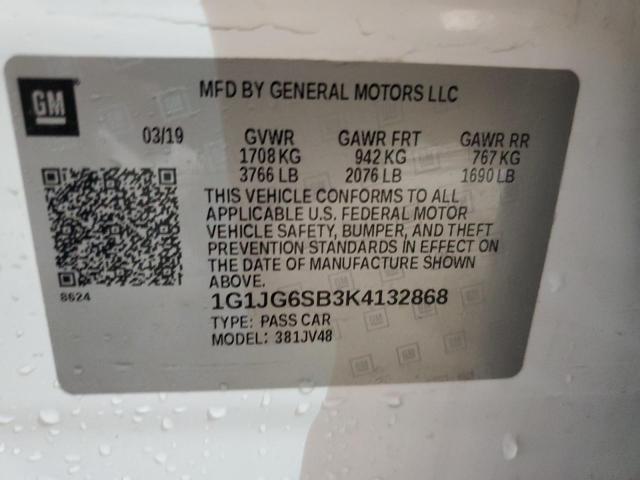 1G1JG6SB3K4132868 - 2019 CHEVROLET SONIC Blanc photo 13