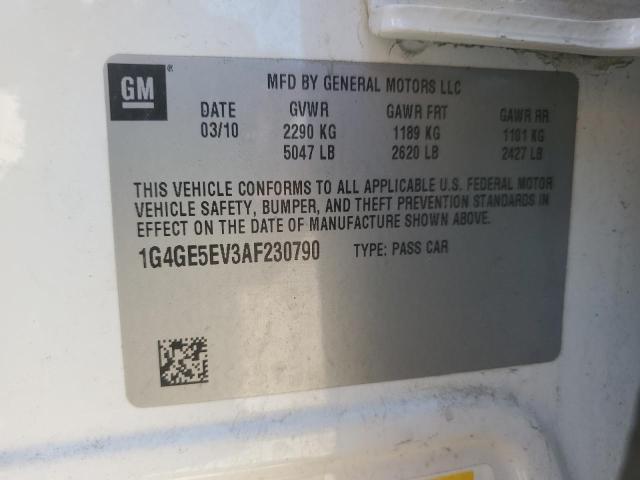 1G4GE5EV3AF230790 - 2010 BUICK LACROSSE CXS WHITE photo 13