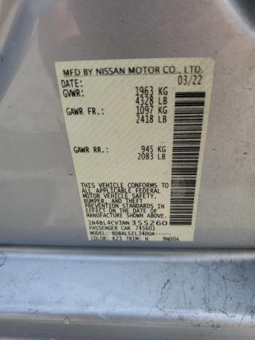 1N4BL4CV3NN355260 - 2022 NISSAN ALTIMA SR SILVER photo 12