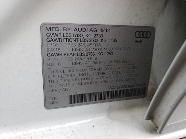 WA1UFAFL1DA176816 - 2013 AUDI A4 ALLROAD PREMIUM PLUS WHITE photo 10