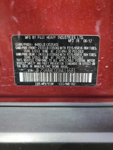 JF2SHABC0DH411681 - 2013 SUBARU FORESTER 2.5X Tünd qırmızı foto 13