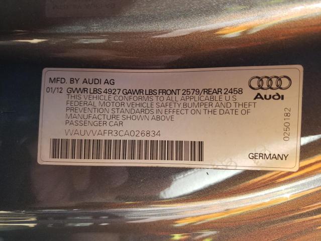 WAUVVAFR3CA026834 - 2012 AUDI S5 PRESTIGE GRAY photo 12