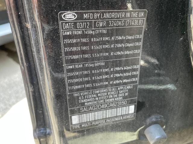 SALAG2D49CA623150 - 2012 LAND ROVER LR4 HSE 黑色 照片 10