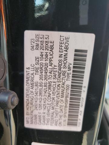 5FNYF8H58PB021500 - 2023 HONDA PASSPORT EXL შავი ფოტო 13