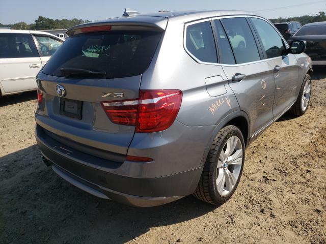 5UXWX7C50E0E77798 - 2014 BMW X3 XDRIVE35I SILVER photo 4