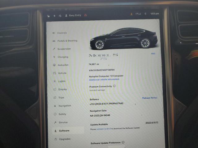 5YJSA1E14GF138164 - 2016 TESLA MODEL S BLACK photo 9