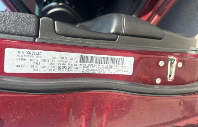 1C4RJEAGXKC596779 - 2019 JEEP GRAND CHER LAREDO RED photo 10