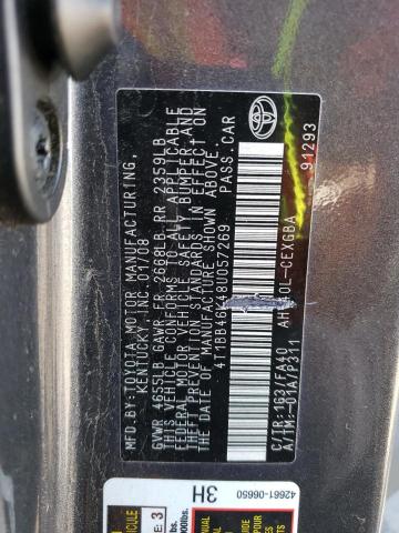 4T1BB46K48U057269 - 2008 TOYOTA CAMRY HYBRID CHARCOAL photo 12