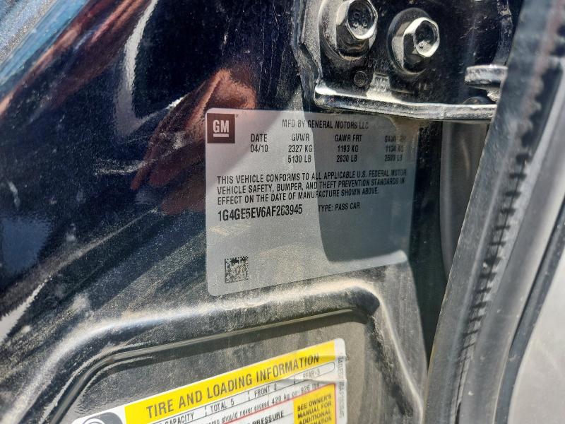 1G4GE5EV6AF263945 - 2010 BUICK LACROSSE CXS Սև լուսանկար 12