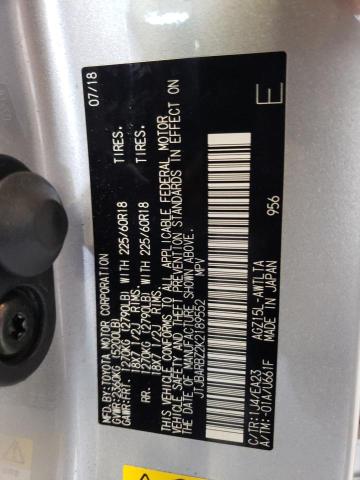 JTJBARBZ2K2189552 - 2019 LEXUS NX 300 BASE Srebrny zdjęcie 12