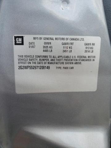 2G2WP552971208149 - 2007 PONTIAC GRAND PRIX 灰色 照片 12