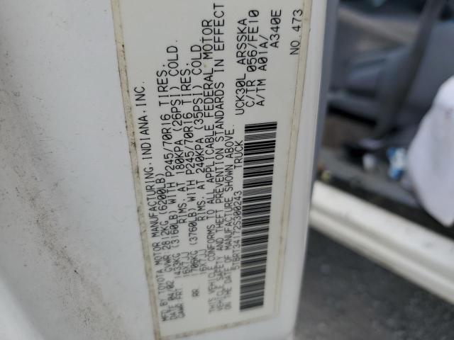 5TBRT34172S300243 - 2002 TOYOTA TUNDRA ACCESS CAB თეთრი ფოტო 12