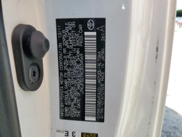 JTKJF5C79C3034569 - 2012 TOYOTA SCION TC 白色 照片 13