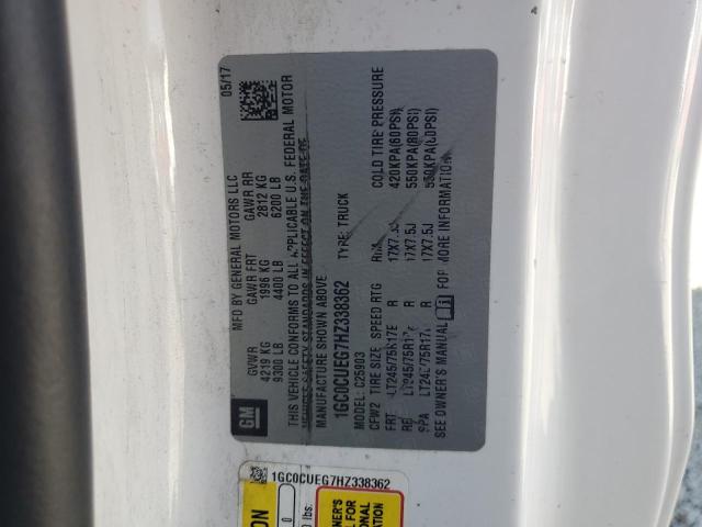 1GC0CUEG7HZ338362 - 2017 CHEVROLET SILVERADO C2500 HEAVY DUTY WHITE photo 13