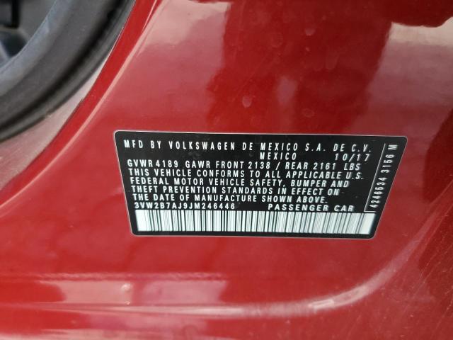 3VW2B7AJ9JM246446 - 2018 VOLKSWAGEN JETTA S MAROON photo 13