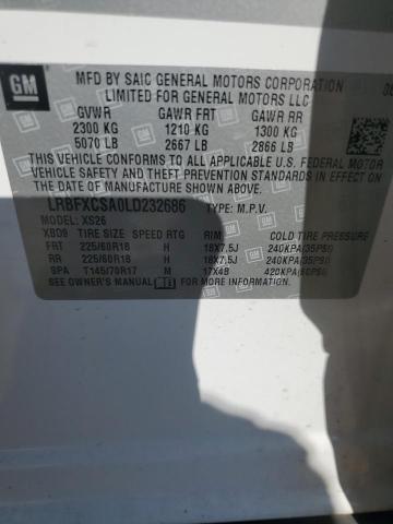 LRBFXCSA0LD232686 - 2020 BUICK ENVISION ESSENCE WHITE photo 12