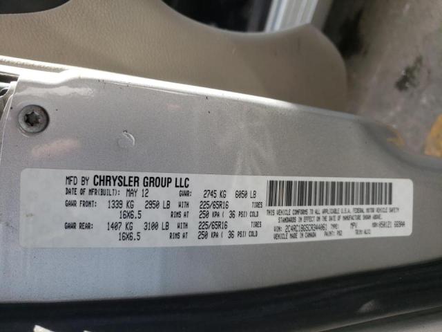 2C4RC1BG5CR344061 - 2012 CHRYSLER TOWN & COU TOURING SILVER photo 10