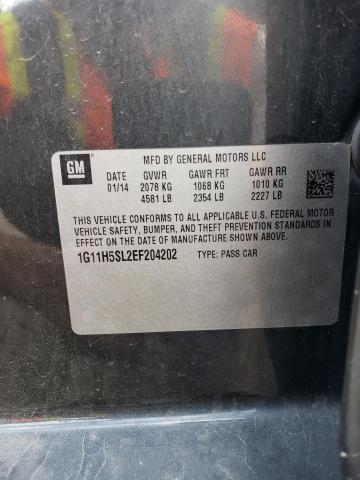 1G11H5SL2EF204202 - 2014 CHEVROLET MALIBU LTZ ნაცრისფერი ფოტო 12