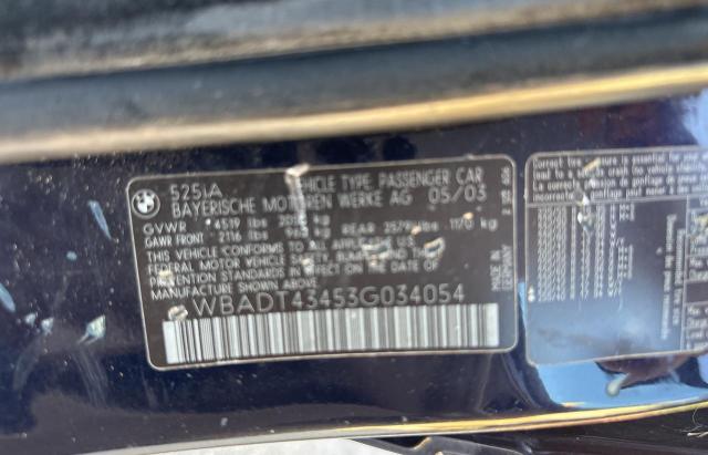 WBADT43453G034054 - 2003 BMW 525 I AUTOMATIC Mavi foto 10