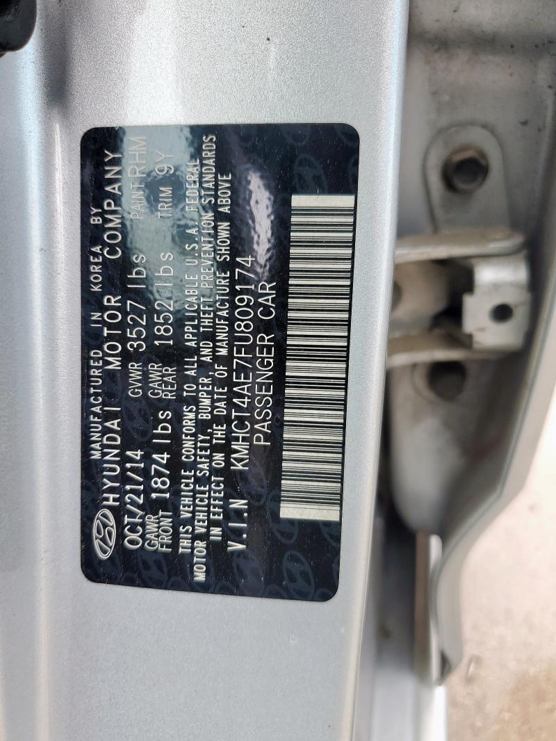 KMHCT4AE7FU809174 - 2015 HYUNDAI ACCENT GLS 银色 照片 13