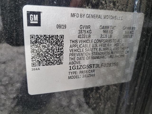 1G1ZG5ST3LF039358 - 2020 CHEVROLET MALIBU RS 黑色 照片 12