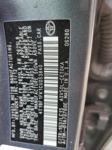 4T1BF1FK1CU053840 - 2012 TOYOTA CAMRY BASE CHARCOAL photo 13