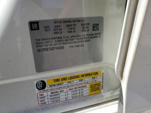 1G1ZF5E73CF184269 - 2012 CHEVROLET MALIBU 3LT ბეჟი ფოტო 12