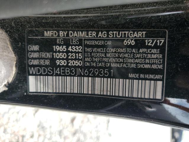 WDDSJ4EB3JN629351 - 2018 MERCEDES-BENZ CLA 250 黑色 照片 12