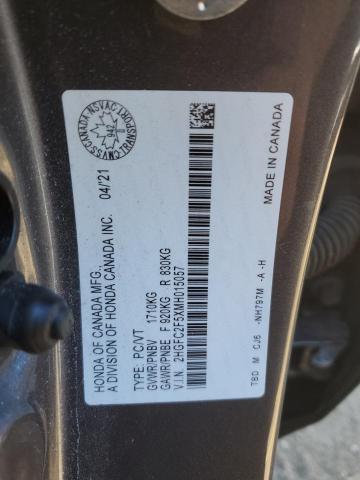 2HGFC2F5XMH015057 - 2021 HONDA CIVIC LX GRAY photo 13