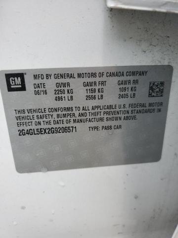 2G4GL5EX2G9206571 - 2016 BUICK REGAL 白色 照片 12