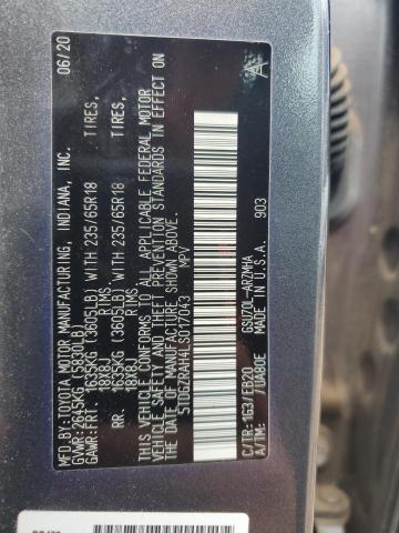 5TDGZRAH4LS017043 - 2020 TOYOTA HIGHLANDER XLE CHARCOAL photo 13