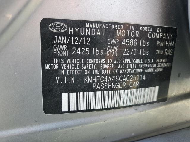 KMHEC4A46CA025114 - 2012 HYUNDAI SONATA HYBRID SILVER photo 12