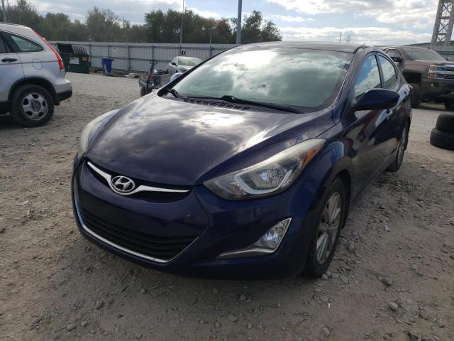 5NPDH4AE8EH540203 - 2014 HYUNDAI ELANTRA SE BLUE photo 2