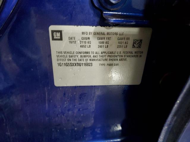1G11G5SXXDU116823 - 2013 CHEVROLET MALIBU 3LT BLUE photo 12