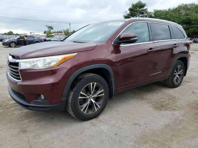 5TDJKRFH8GS349205 - 2016 TOYOTA HIGHLANDER XLE BURGUNDY photo 1