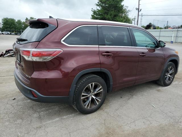 5TDJKRFH8GS349205 - 2016 TOYOTA HIGHLANDER XLE BURGUNDY photo 3