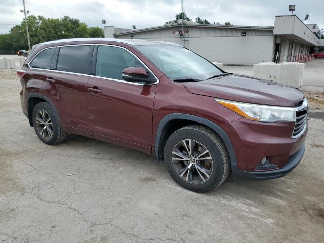 5TDJKRFH8GS349205 - 2016 TOYOTA HIGHLANDER XLE BURGUNDY photo 4