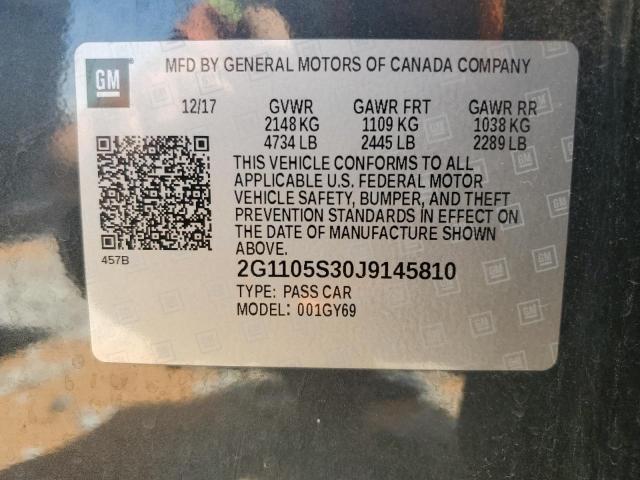 2G1105S30J9145810 - 2018 CHEVROLET IMPALA LT ნაცრისფერი ფოტო 12