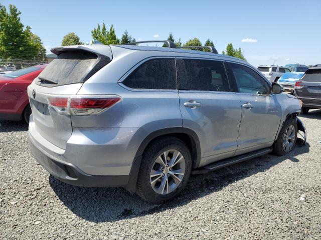 5TDJKRFH8ES023532 - 2014 TOYOTA HIGHLANDER XLE SILVER photo 3