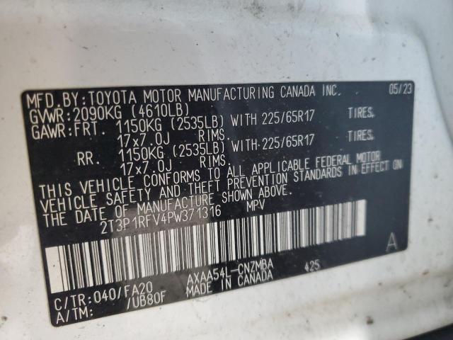 2T3P1RFV4PW371316 - 2023 TOYOTA RAV4 XLE 白色 照片 14