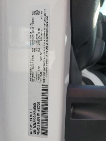 3C6LRVDG4NE109008 - 2022 RAM PROMASTER 2500 HIGH 白色 照片 14