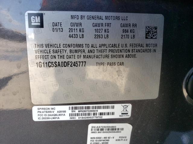 1G11C5SA0DF245777 - 2013 CHEVROLET MALIBU 1LT 灰色 照片 13