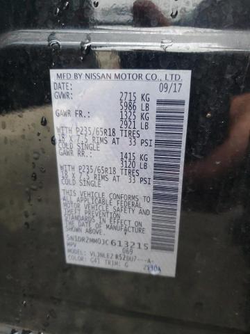 5N1DR2MM0JC613215 - 2018 NISSAN PATHFINDER S BLACK photo 12