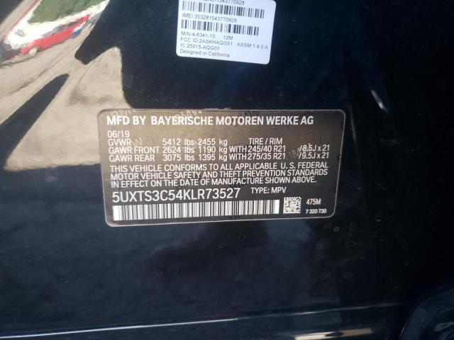 5UXTS3C54KLR73527 - 2019 BMW X3 XDRIVEM40I BLACK photo 14